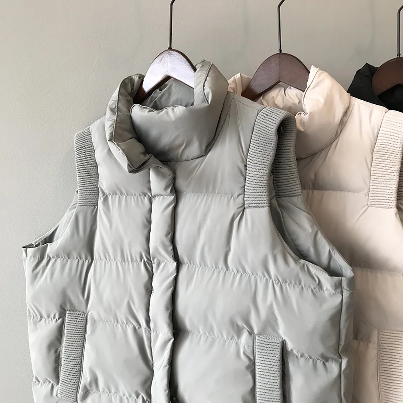 Женские Новые жилеты, пальто, Зимняя мода, дикие толстые теплые пальто без рукавов, Женские однотонные повседневные короткие трендовые жилеты с рюшами для женщин