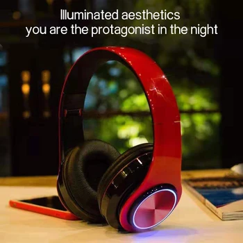 

Hot Sale B3 Bluetooth Headphone Mobile Phone Wireless LED Light Headband Foldable Headset Handsfree Headphone with Mic