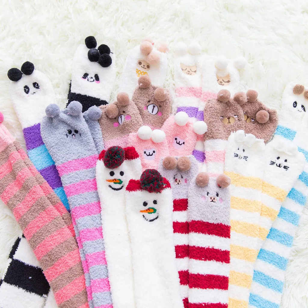 Kawaii/вязаные носки для девочек детские носки с героями мультфильмов детские длинные гольфы Детский Рождественский подарок, Весенние чулки для девочек