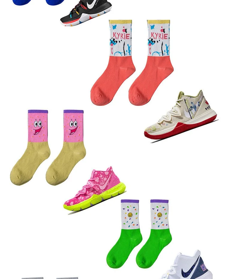 Стильные милые короткие носки, мужские с героями мультфильмов; Harajuku милые короткие Носки с рисунком; модные носки для скейтборда; забавные m