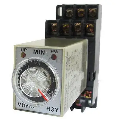 

DC 24V 0-3 Minute Timer Power On Delay Time Relay 14 Pin H3Y-4 + Socket