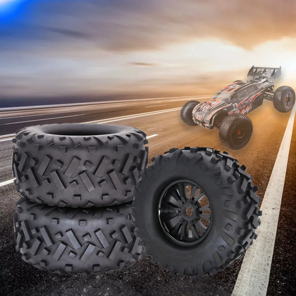 

2pcs 170mm Truck Wheel Rim and Tire For 1/8 Traxxas HSP HPI RC Crawler Car