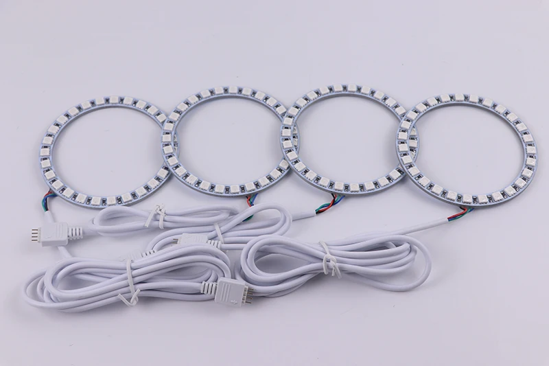 Многоцветная фара RGB светодиодный angel eyes Halo Ring Eye DRL RF пульт дистанционного управления для Volkswagen Touareg 2007-2010 аксессуары