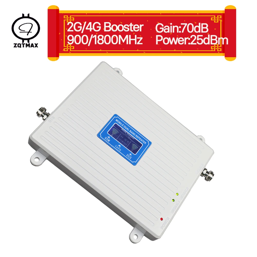ZQTMAX 2g 4g ретранслятор gsm Мобильный сигнал booste 900 1800(Band 3) LTE сотовый усилитель двухдиапазонный
