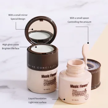 

Moisturizing Liquid Foundation Highlighter Lasting Waterproof Brighten Skin Color Foundation High Gloss Powder