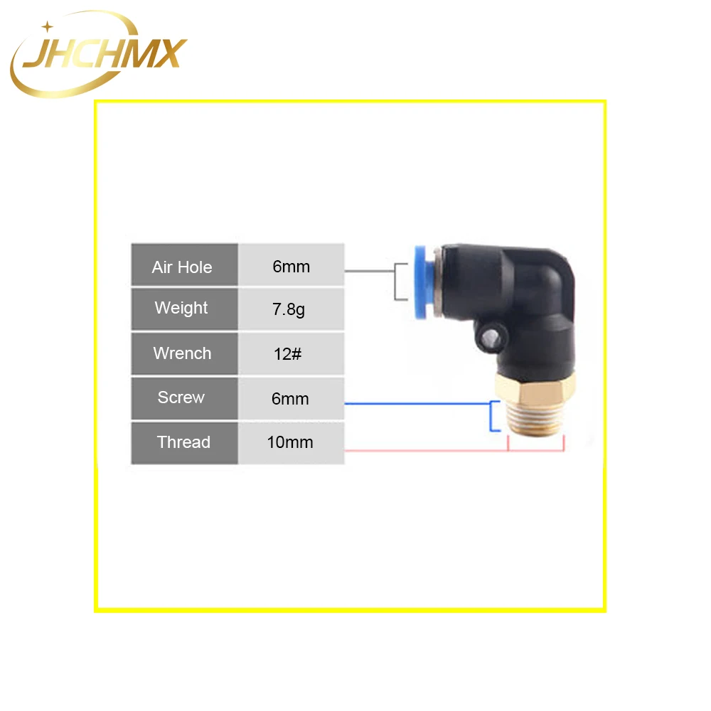 JHCHMX Высокое качество 10 шт./лот Co2 лазерная головка воздушный фитинг воздушный ассистирующий Регулятор воздуха для CO2 лазерной резки