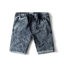 Модные GustOmerD, хорошее качество, 111% хлопок, шорты для мужчин, одноцветные, облегающие, на завязках, синие джинсовые шорты для мужчин