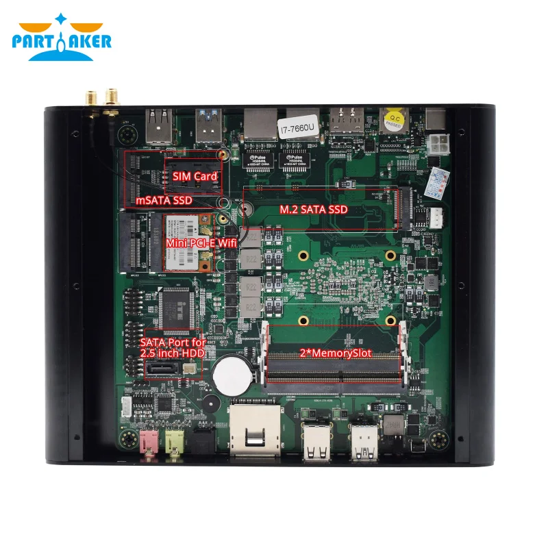 Intel core i7 gen 7th 7560U мини-ПК Windows 10 HDMI DP 4K HTPC Настольный компьютер с 4k HD Micro PC Intel graphics