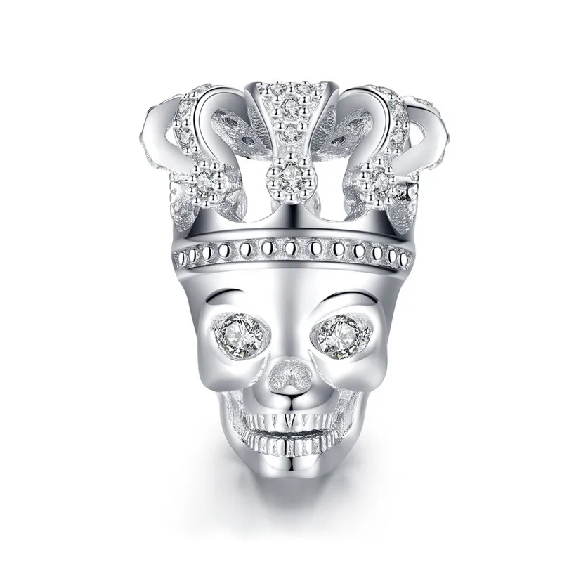 Fit Pandora браслет стерлингового серебра 925 волшебник на Хэллоуин бусины в виде скелета S925 Циркон Шляпа Череп Подвески для DIY ювелирных изделий