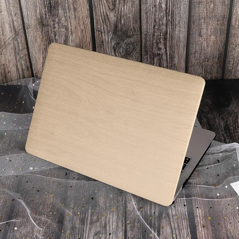 Жесткий чехол с деревянным дизайном из искусственной кожи для Macbook Air Pro 1" 15" Touch Bar/ID A2159 A1932 A1989 A1990 A1706 A1708 A1466