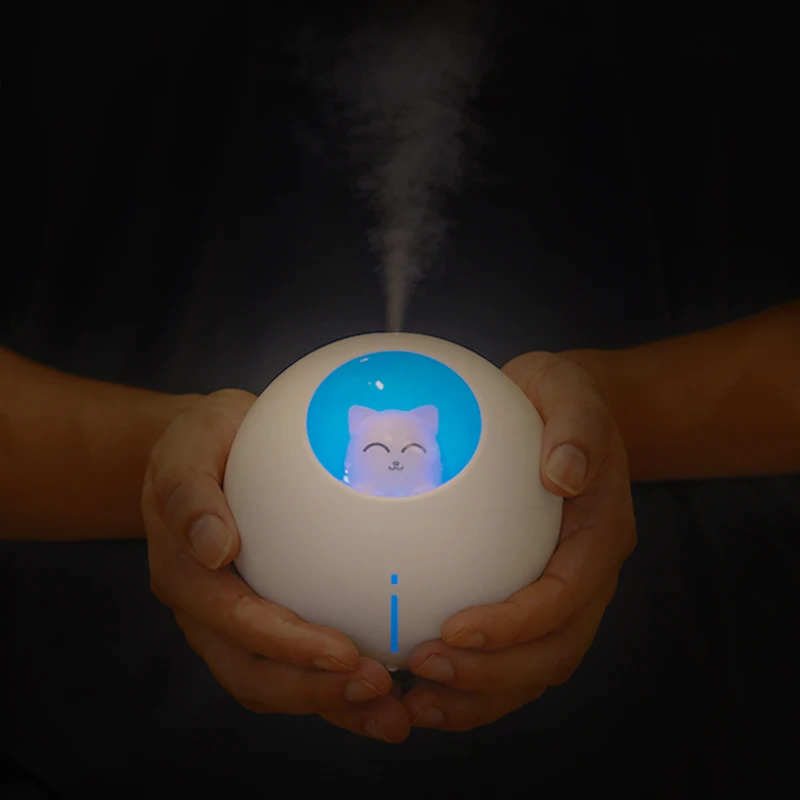 

USB Car Air Humidifier Cute Pet Ultrasonic Humidificador Cool Mist Maker Fogger Air Purifier With LED Light For Home Bedroom