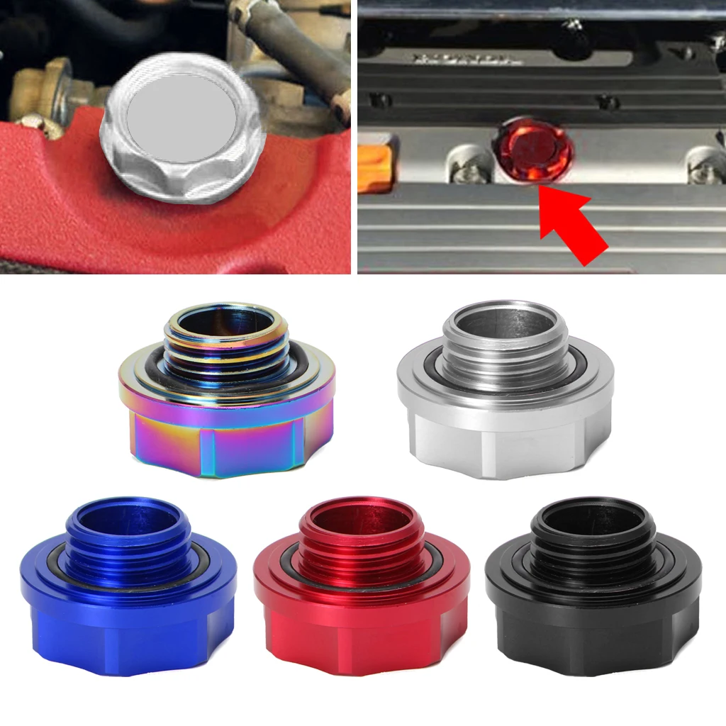 Aluminum Automobile Vehicle Oil Cap Fuel Tank Oil Cover Engine Filler Cap For Honda D/B/H/K/F/L-Series Mugen Car Accessories Oil Fuel Cap