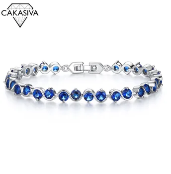 

Blue 8 Word White Gold Bracelet Women's Fashion Personality Round Tai Chi Bracelet 925 Silver Cubic Zirconia Bracelet