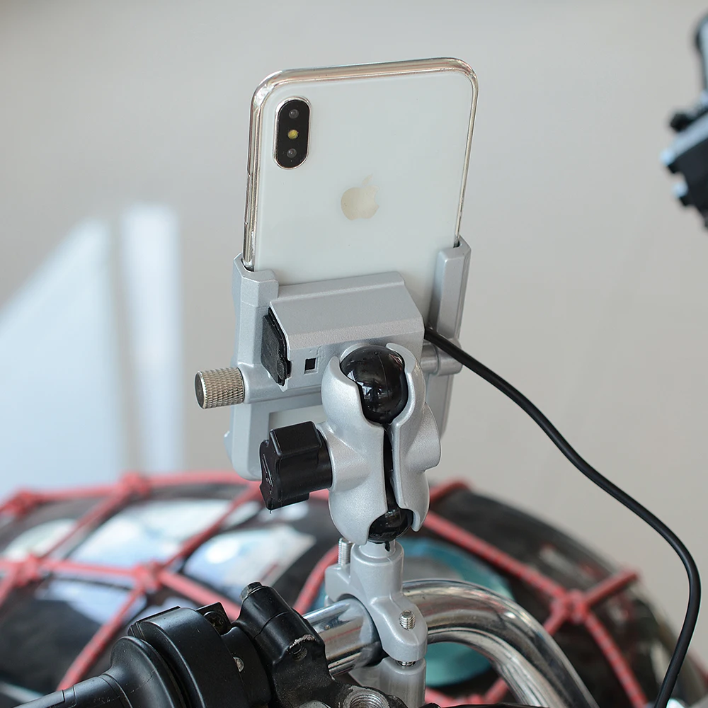 Держатель для телефона мотоцикла для iPhone X 8 QC3.0 Quick Charge Moto Руль заднего вида телефон Подставка 4-6,5 дюймов мобильный телефон gps крепление