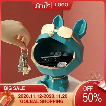 

Cool dog Figurine big mouth dog storage box home decoration ornamental resin art sculpture figurines home decor gift decorative
