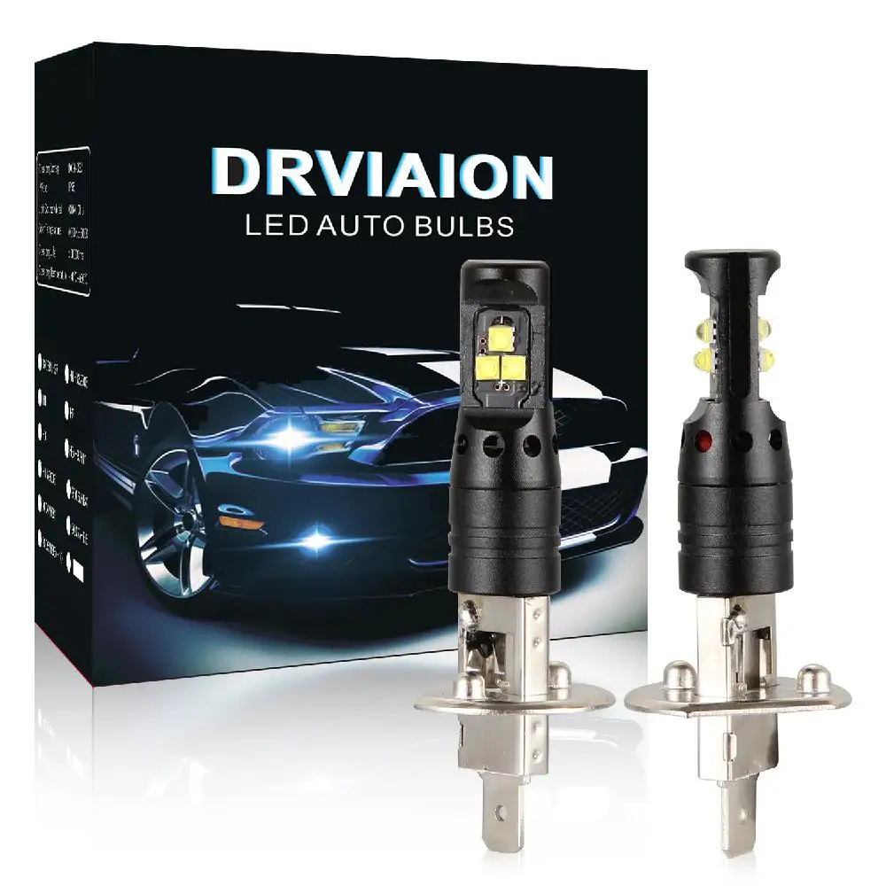 

2Pcs H1 80W 6500K Car LED Fog Light Bulbs Super Bright Headlight LED Fog Light Auto Driving Lamp Car Accessories