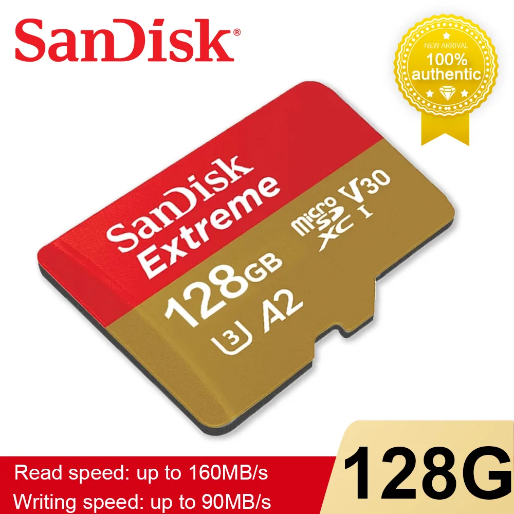 SanDisk Memory Card 128G Extreme MicroSDXC UHS-I Card 400G 512GB 256G 32GB 1T U3 V30 for Sports Camera Drone Micro SD Card biggest sd card