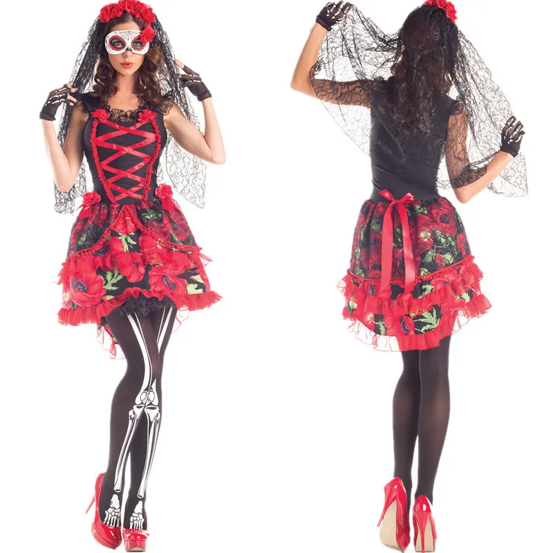 

2017 New Style Queen Install Ghost Bride Party Uniform Vampire Demon DS Performance Clothing Halloween Clothing
