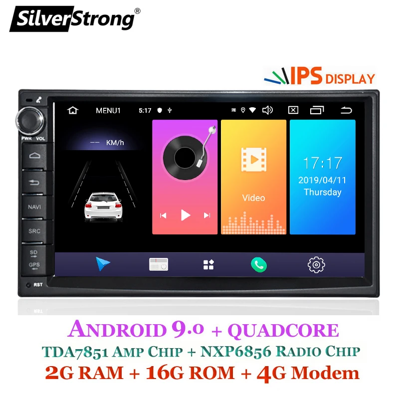 Flash Deal SilverStrong Android9.0 Car 2Din Universal GPS Car DVD Navigation Android9.0 for LADA GRANTA 2018 without DVD car player 707M3 2