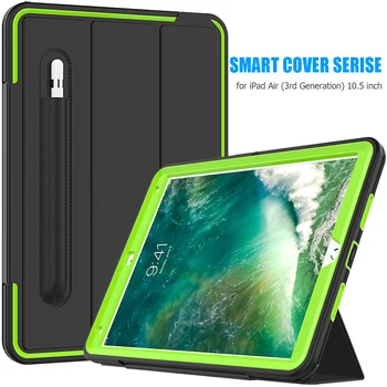 

Case For iPad Air 3 2019 for iPad Pro 10.5 2017 Case Smart With Pencil Holder Silicone Shockproof Kids Safe Cases for iPad Air3