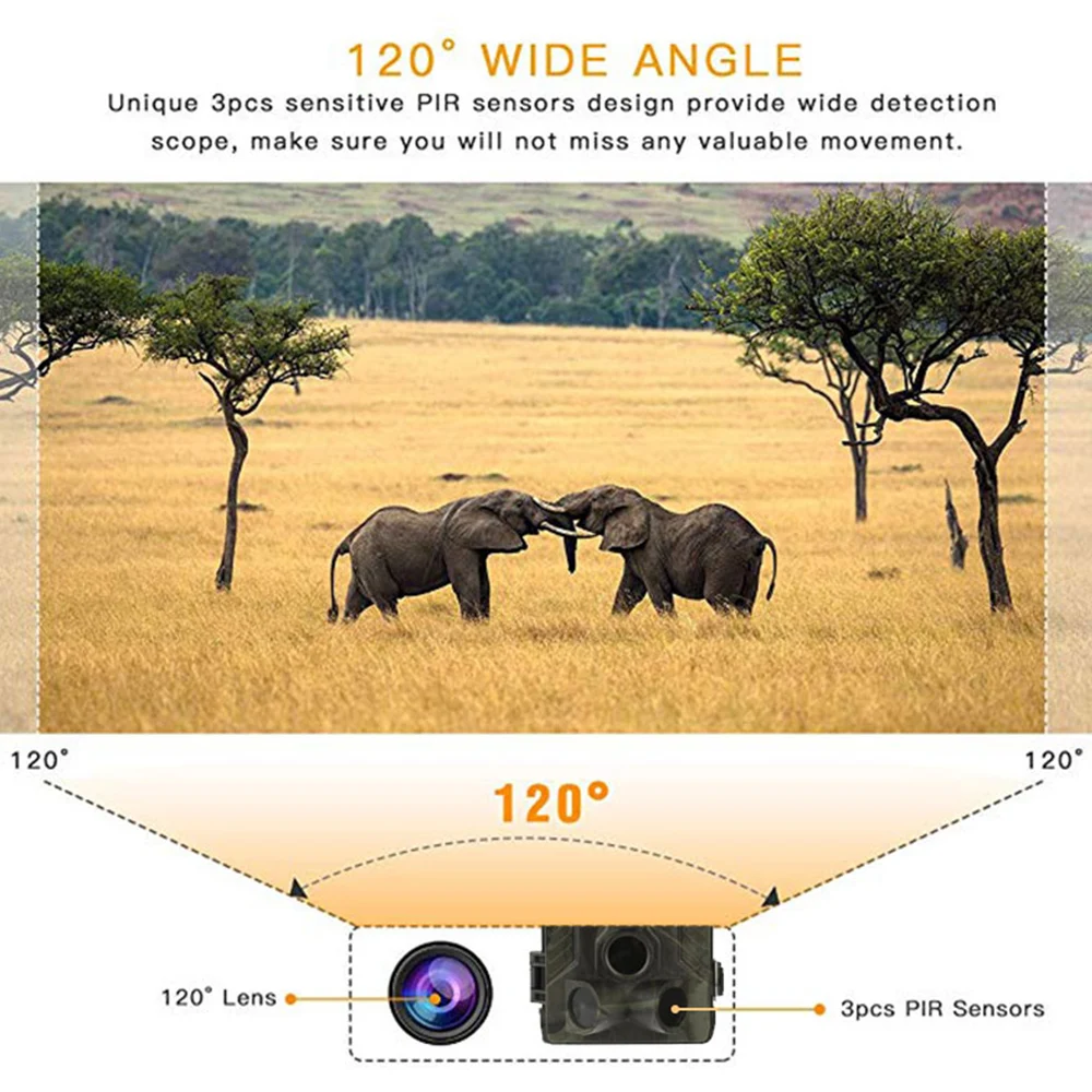 Wildlife Hunting Camera Trail Camera 3G 1080p HD 16MP IP65 Security Portable Cam Animal 20M WCDMA