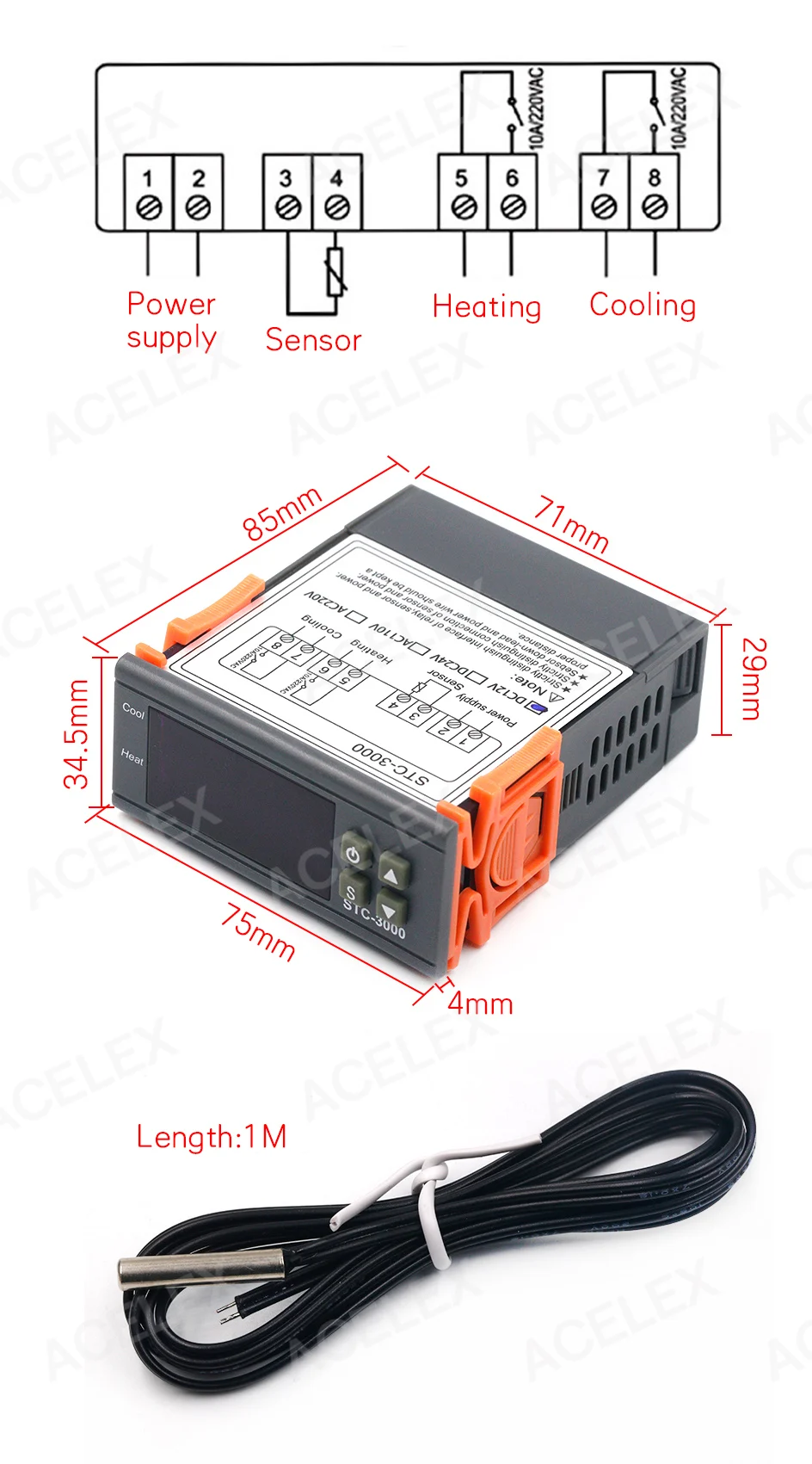 Thermostat Numérique XR02CX-4N1F1 Pour Réfrigérateur – Plage -40°C à +99°C, Alarme Intelligente, Installation Intégrée