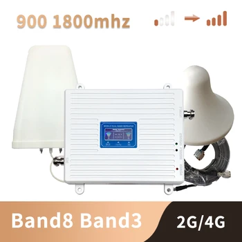 

2G 4G Dual Band Booster GSM 900+DCS/LTE 1800(B3) Mobile Cell Phone Cellular Signal Repeater 900/1800 Signal Amplifier Set