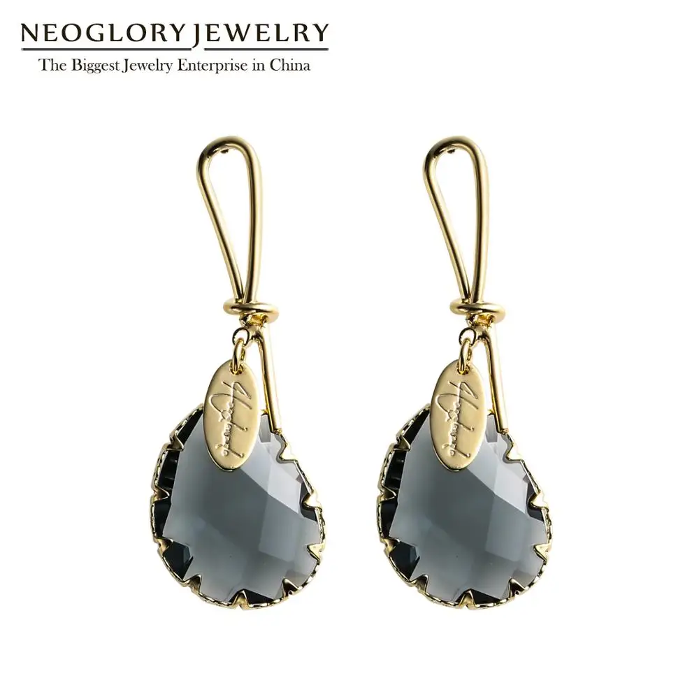 

NEOGLORY 2020 Fashion Korean Creative Metallic Knot Drop Earrings For Women S925 Silver Needle Style Simple Accessories