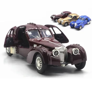 

1:28 Alloy Car Model 57SC Atlantic Simulation Classic Car Toy Sound Light Pull Back Toy Car Children Toy Car Model Display Gift