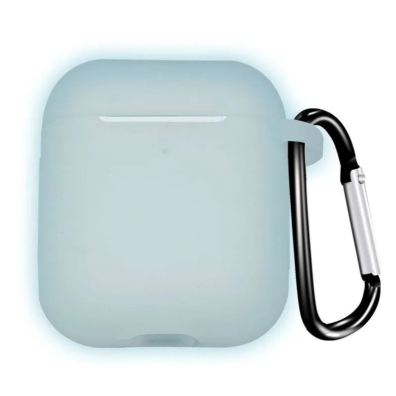 Luminous blue Беспроводная bluetooth-гарнитура, силиконовый чехол для airpods 2 1, универсальный чехол для хранения с защитой от падения - Цвет: Luminous blue