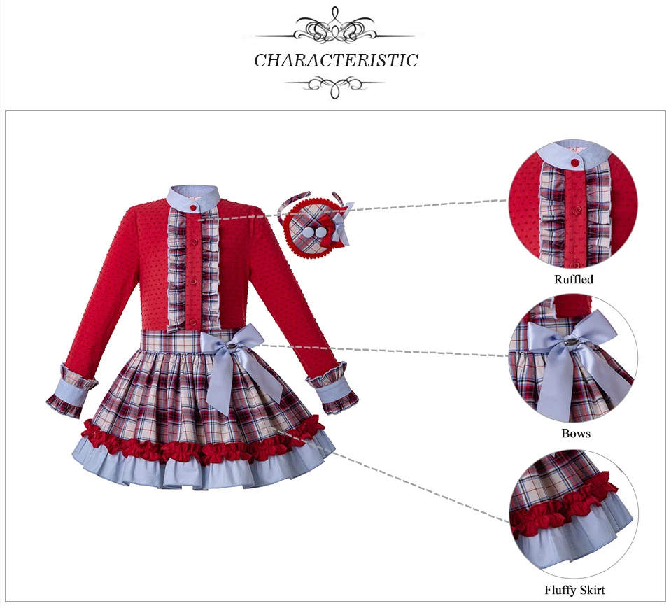 Pettigirl Girls Верхняя одежда с оборками для девочек Костюмы набор с Головные уборы красная блуза в клетку, пышная юбка-пачка детская одежда
