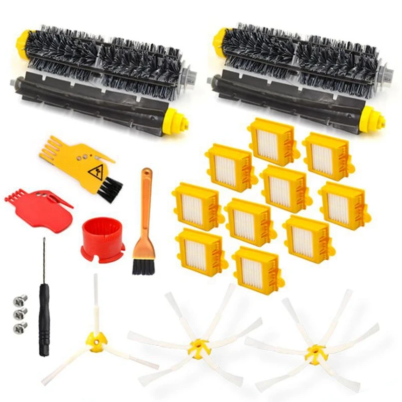 6 x 6 arm side Brushes & 10 Filters for iRobot Roomba 700 Series 760 770 780 790 