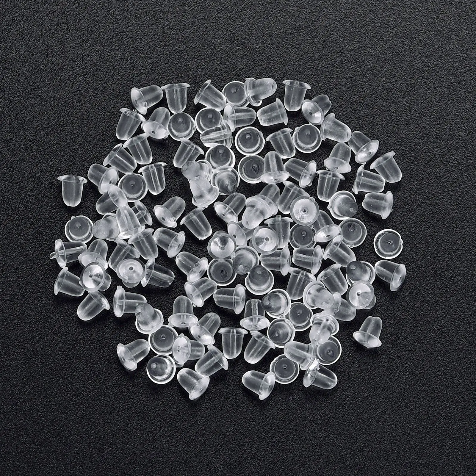 100pcs/Lot Rubber Earring Back Silicone Round Ear Plug Blocked Caps Earrings Back Stoppers For DIY Earring Parts Jewelry Making