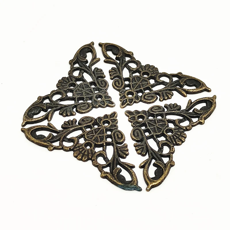 4pcs Jewelry Box Protector Decoration Corner Bracket Antique Frame Book Menus Butterfly Protector