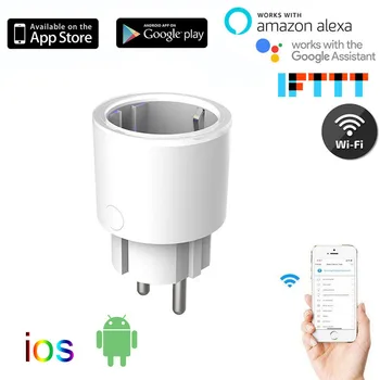 

Smart Home Plug WiFi Socket EU 10A Power Monitor Timing Function With SmartLife APP Control Works With Alexa Google Assistant