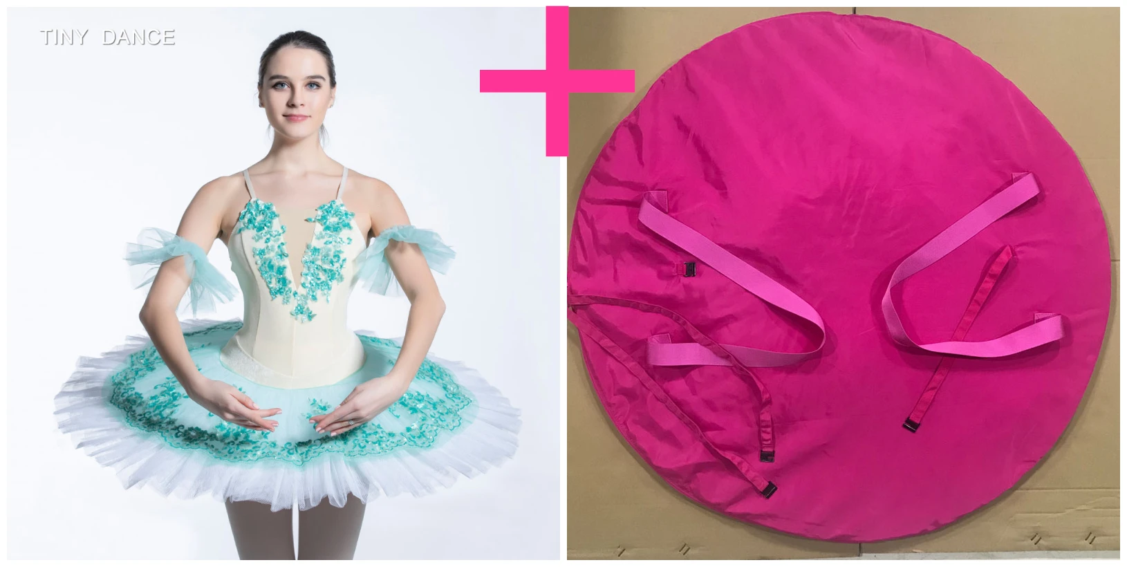 tutu and pink bag Зеленый предварительно для профессиональных занятий балетом, танцами с юбкой-пачкой с 7 слоев плиссированная юбка-пачка, костюм для выступления, бархатное детское платье костюмы BLL075 - Color: tutu and pink bag
