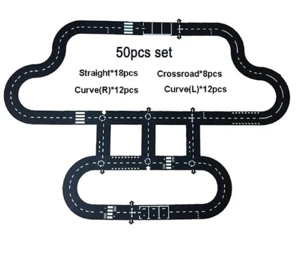 Игровой Дорожный Коврик-головоломка, коврик для пола, гибкий автомобильный трек, ковер, сделай сам, детская игра, Набор пазлов, веселые развивающие игрушки для детей, мальчиков, рождественский подарок - Цвет: 50pcs