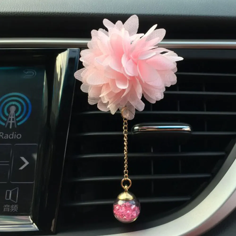 Air Outlet Perfume Clip Auto Perfume Clip Universal Car Perfume Clip Ornament Aromatherapy Freshener Diffuser Camellia Portable