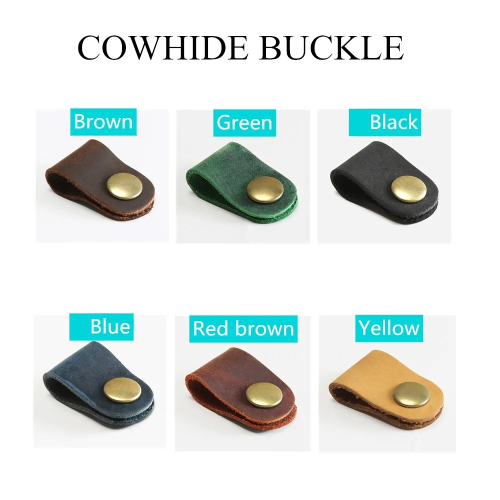 Cowhide Hub Headphone Cable Buckle Storage Buckle Gift Winder Leather 1pcs