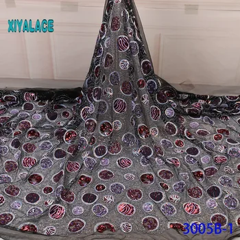 

2019 African Lace Embroidered High Quality switzerland lace French Lace Sequins Net Fabric French Bridal Lace For Dress YA3005B1