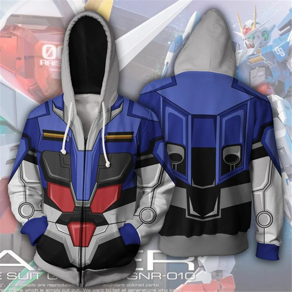 Мужские худи GUNDAM 3D свитшот куртка на молнии для косплея модные толстовки пальто |