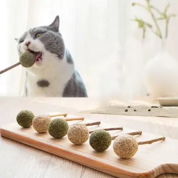 

Cat Catnip Toy Funny Natural Teeth Cleaning Toy Silvervine Stick Pet Kitten Chew Toy herbe a chat Teeth Grinding Catnip Toys