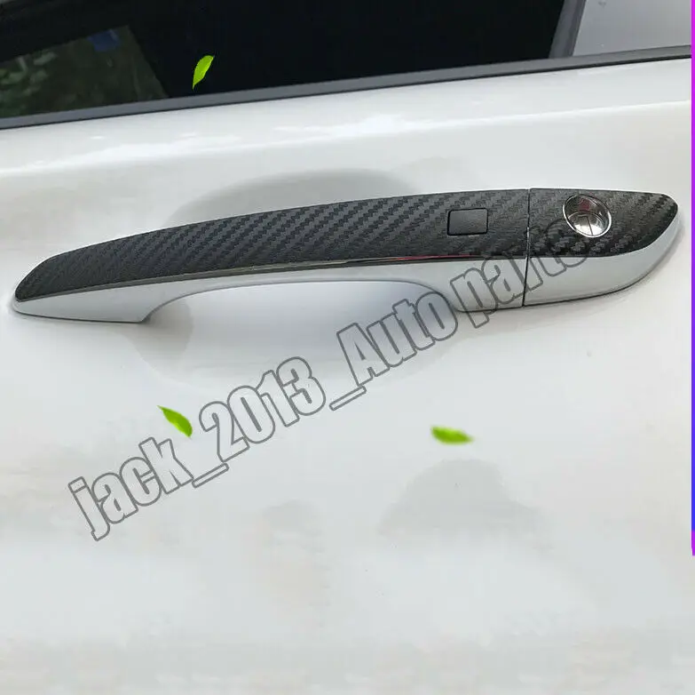 Car modification Car accessories Carbon Fiber Car Door Handle Cover Sticker 4PC Trim for Hyundai Kona encino