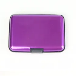 Sleek Aluminum Waterproof Card Holder - Unisex Wallet & Bank Card Protector (PURPLE)