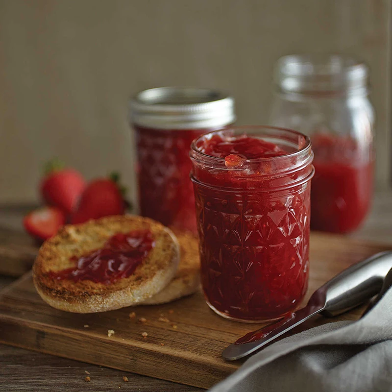 GF Mason Jars with Airtight Lids Glass Sugar Container for Canning Preserving Meal Prep Jam Jelly Kitchen Storage Containers