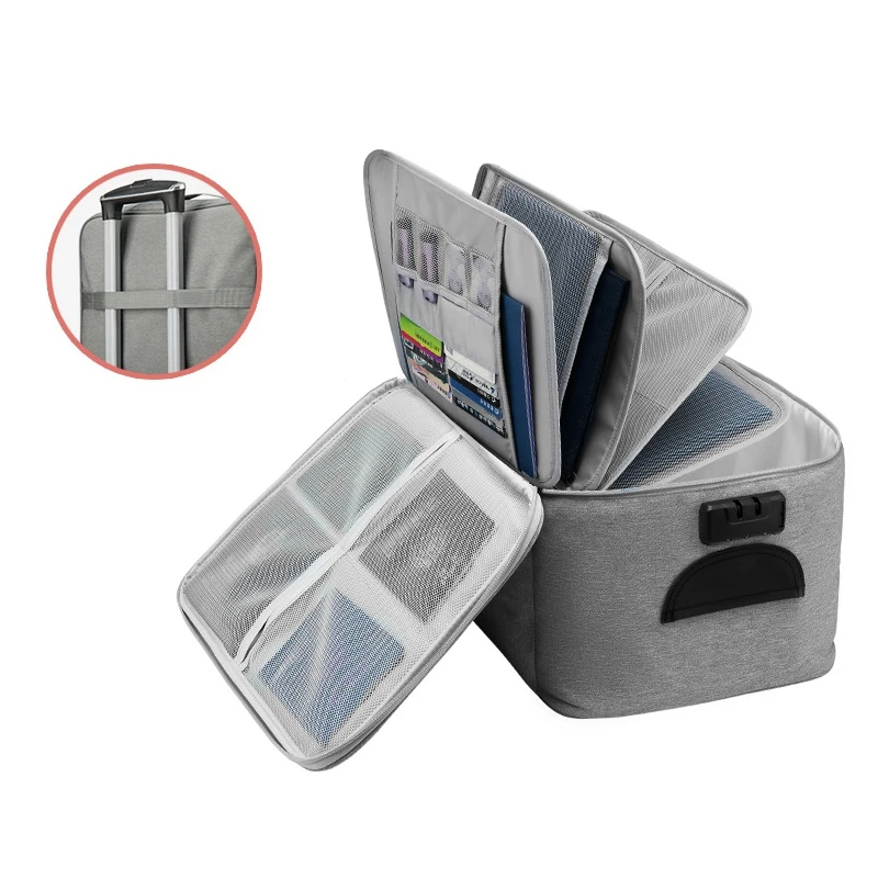 US $20.10 ElegLarge Capacity Document Storage Bag Box Waterproof Document Bag Organizer Papers Storage Pouch Travel File Bag