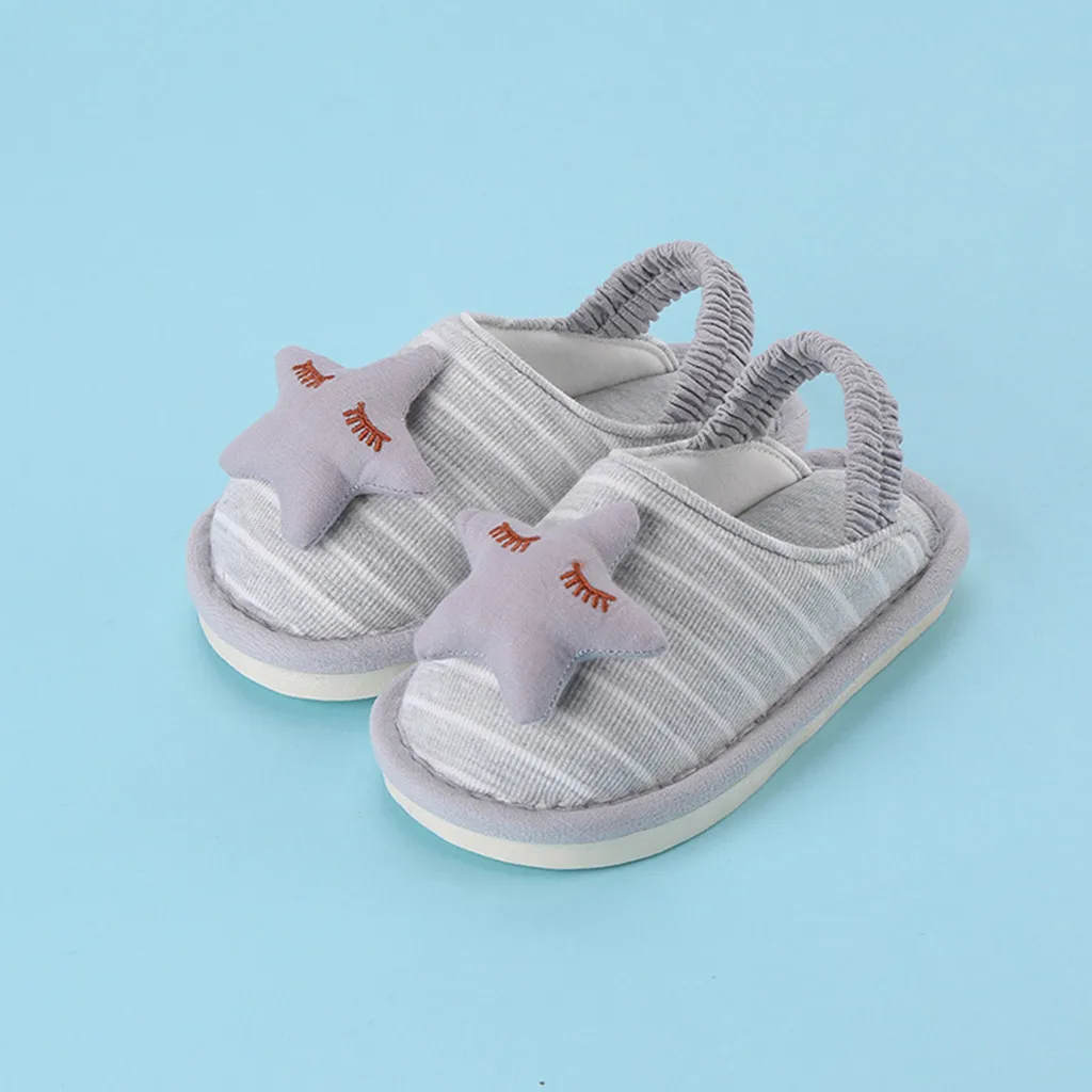 Детские тапочки для маленьких мальчиков и девочек; обувь с рисунком из мультфильма «Звездный кролик»; теплые домашние тапочки; шлепанцы; детская обувь; Прямая