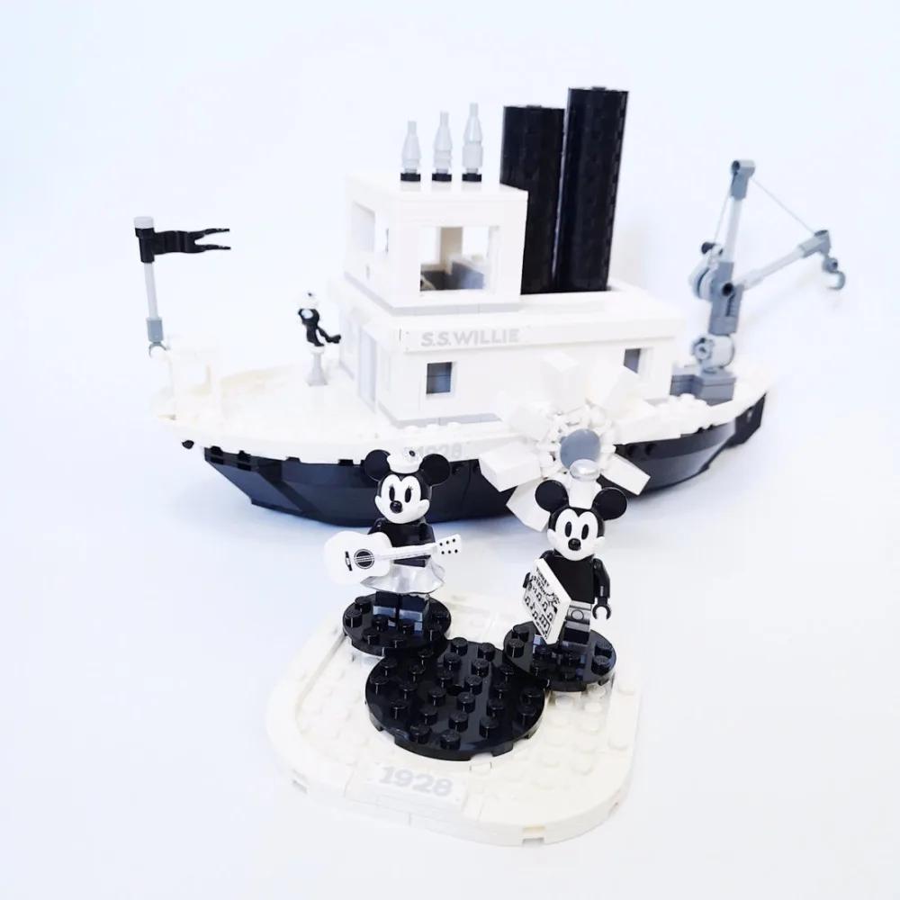 Новые идеи Steamboat Willie совместимы с Iegoset 21317 16062 строительные блоки кирпичи игрушки для детей подарки подарок ребенку на Рождество