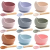 25 Colors High Quality Children's Tableware Feeding Solid Food Bowl Spoon Set Of Dishes Plates For Food Baby Stuff 1