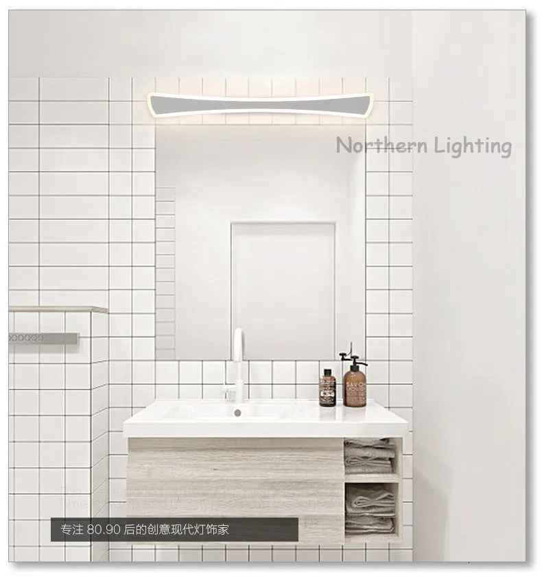 Дизайн, зеркальный светильник для ванной комнаты 40-120 см, 85-265 в, светодиодный настенный светильник для туалета, косметический светильник, декоративная настенная лампа